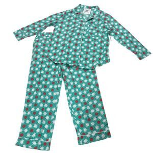 NWT Print Fresh Women’s Medium Holiday Festive 2 Piece Pajamas Cotton Snowflake